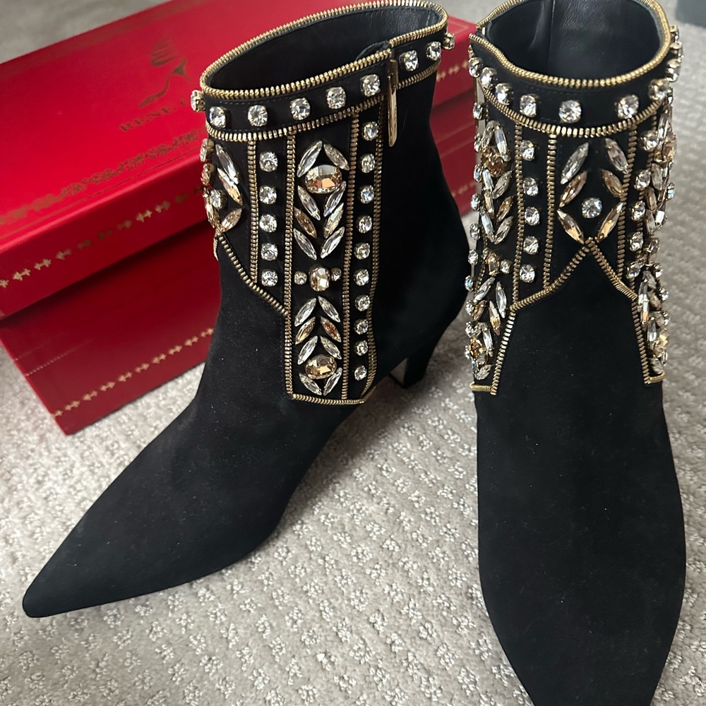 Rene Caovilla Suede Ankle Boots